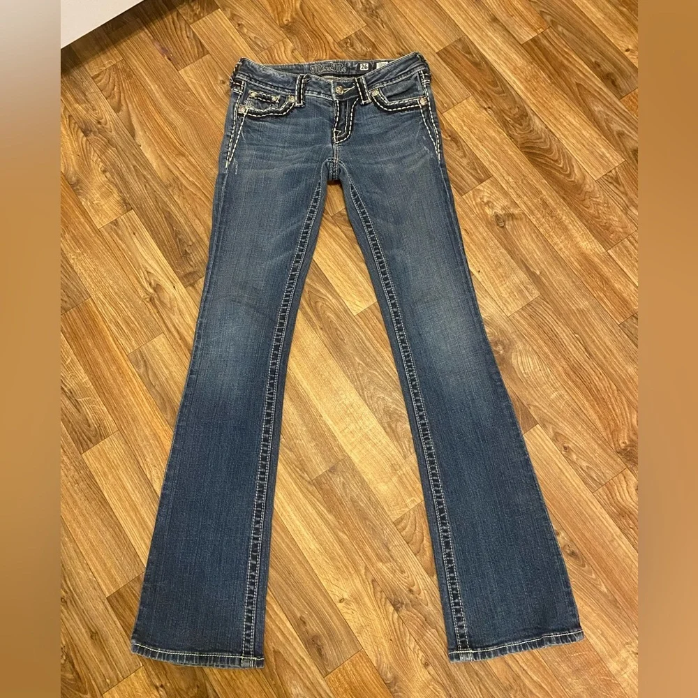 Miss Me Low-Rise Distressed 5 Pocket Boot Cut Jeans - Picture 2 of 10